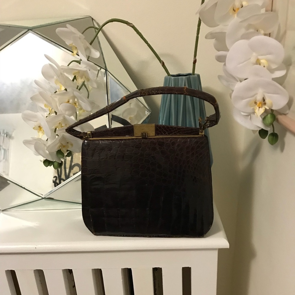 Vintage Coblentz brown alligator bag (1950s)